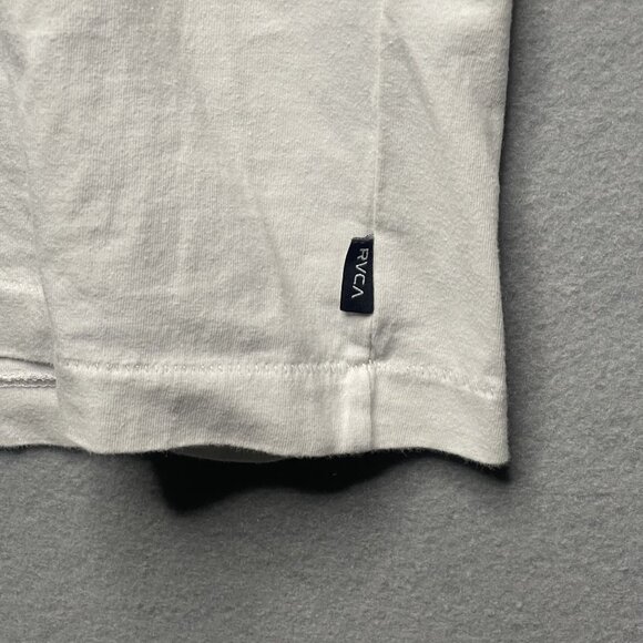 RVCA Mens Get Over It Ss Tee White Embroidered Small - Picture 2 of 7